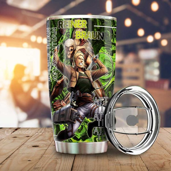 Reiner Braun Tumbler Cup Custom Attack On Titan Car Accessories