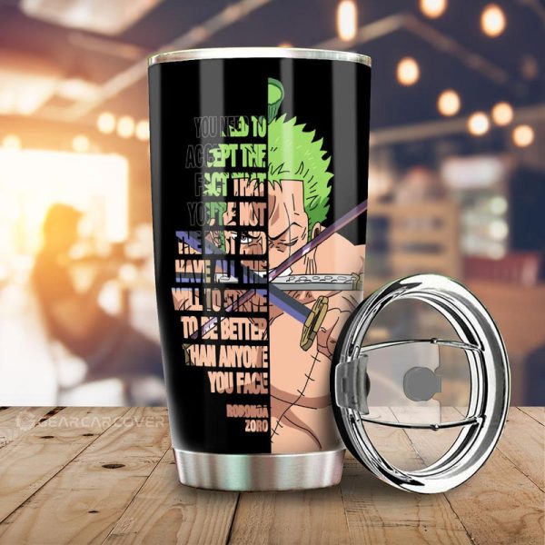 Roronoa Zoro Quotes Tumbler Cup Custom One Piece Anime Car Accessoriess