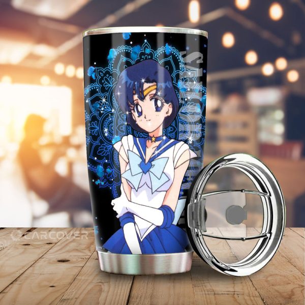 Sailor Moon Anime Tumbler Cup Custom Sailor Mercury Car Accessories