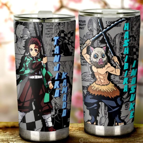 Tanjiro And Inosuke Tumbler Cup Custom Demon Slayer Anime Mix Mangas