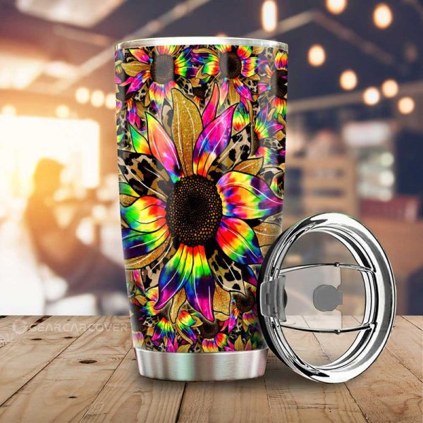 Tie Dye Sunflower Tumbler Cup Custom Car Accessories