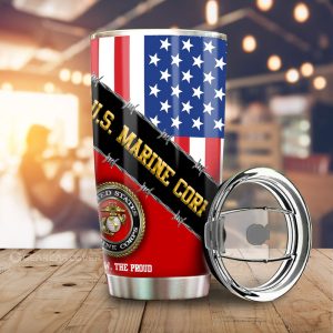 U.S. Marine Corps Veterans Tumbler Cup Custom United States Military Car Accessories