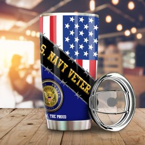 U.S. Navy Veterans Tumbler Cup Custom United States Military Car Accessories