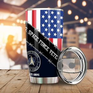 U.S. Space Force Veterans Tumbler Cup Custom United States Military Car Accessories