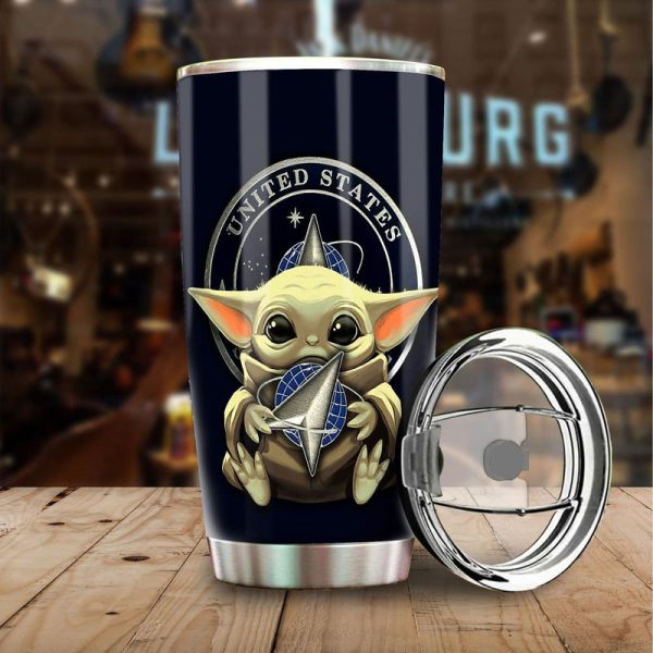 USSF Tumbler Cup Custom Baby Yoda U.S Space Force Stainless Steel