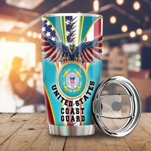 United States Coast Guard Tumbler Cup Custom Name US Military Car Accessories