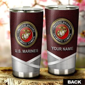 United States Marine Corps Personalized Name Tumbler Cup Custom Car Accessories