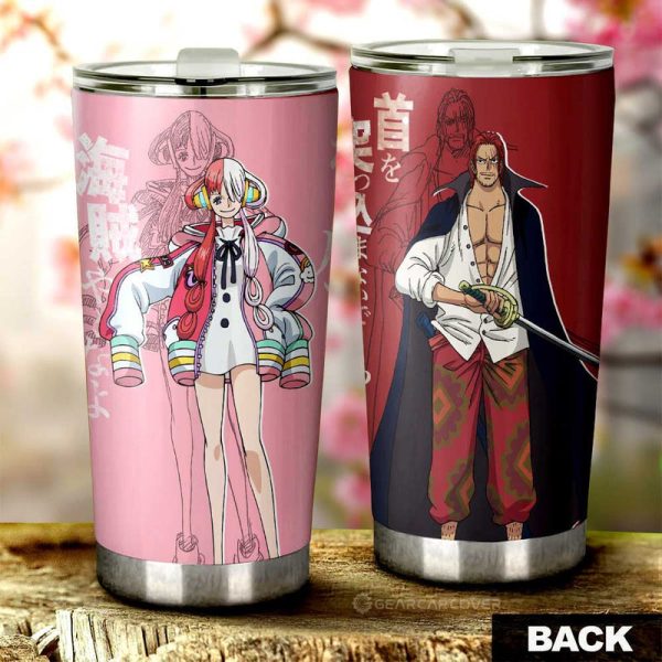 Uta And Shanks Tumbler Cup Custom One Piece Red Anime Car Interior Accessories