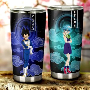 Vegeta And Bulma Tumbler Cup Custom Dragon Ball Anime Car Accessories