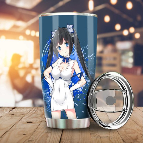 Waifu Girl Hestia Tumbler Cup Custom Dungeon Ni Deai Wo Motomeru Car Accessories