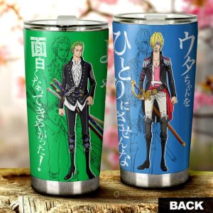 Zoro And Sanji Tumbler Cup Custom One Piece Red Anime Car Interior Accessories